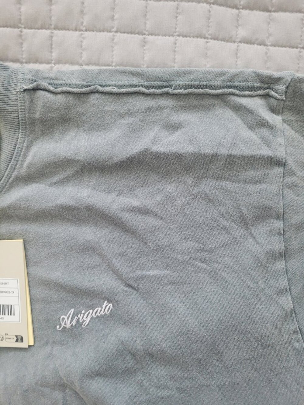 NWT AXEL ARIGATO Honor Washed Men's T-Shirt in Steel Grey Size M - Picture 3 of 5